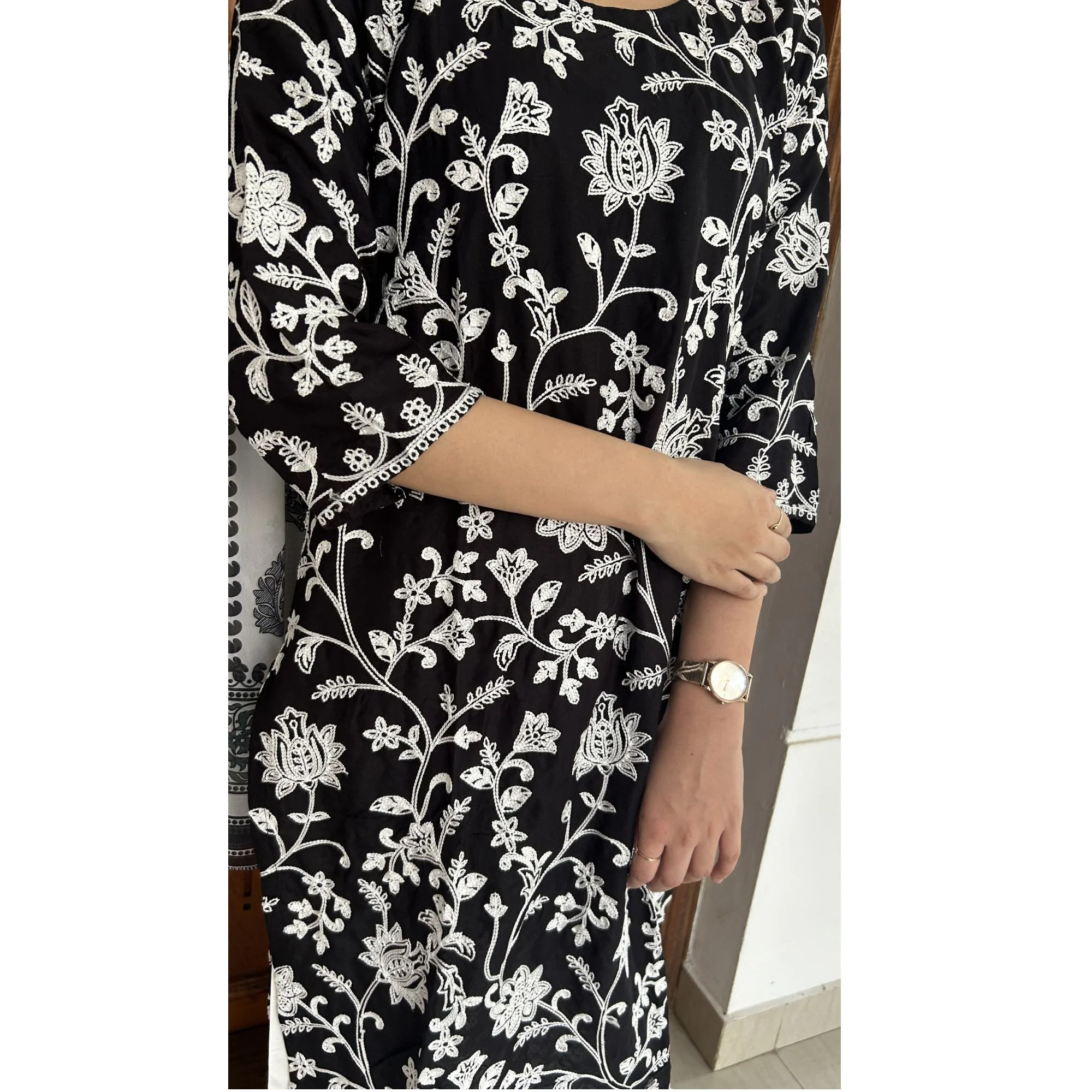 Black & white embroidered Suit 3